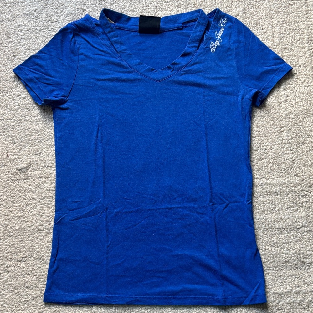 Blue V-Neck Women's Tee by